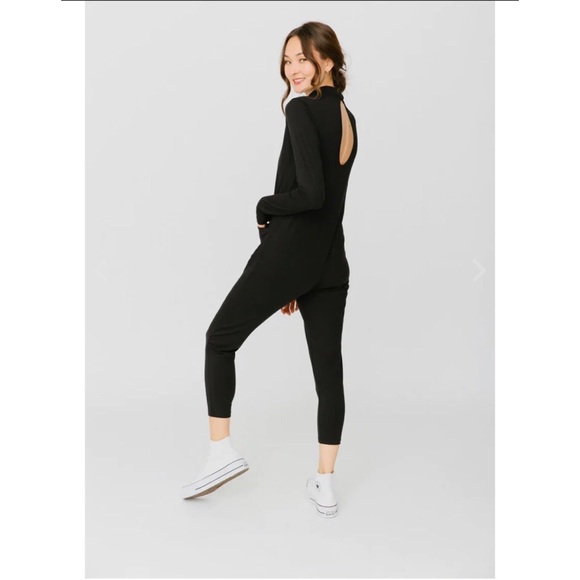 Smash + Tess Pants - Smash + Tess mockneck keyhole romper in midnight blk xs